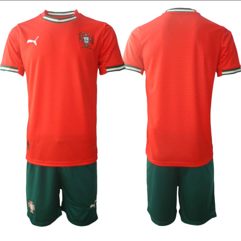 Men 2025-2026 Season Portugal home red Blank Soccer Jersey->portugal jersey->Soccer Country Jersey